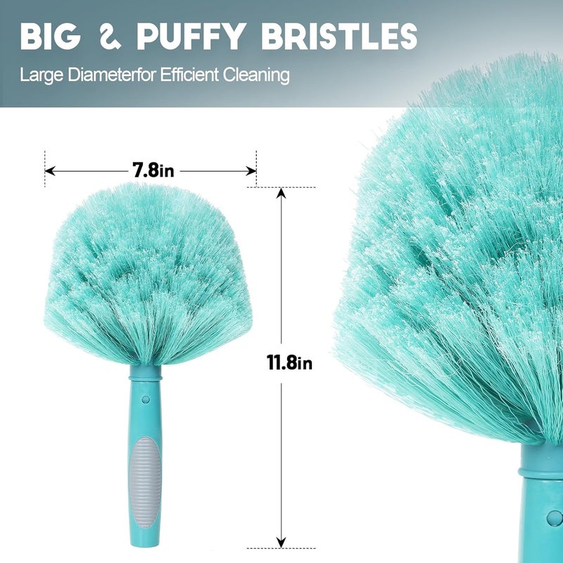 TelesPro 30 Feet High Reach Cobweb Duster with 6-24Ft Extension Pole, Webster Cobweb Duster with 5-Stage Telescopic Aluminum Pole, Spider Web Brush for Outdoor & Indoor Cleaning - Soft Bristles. - Image 2